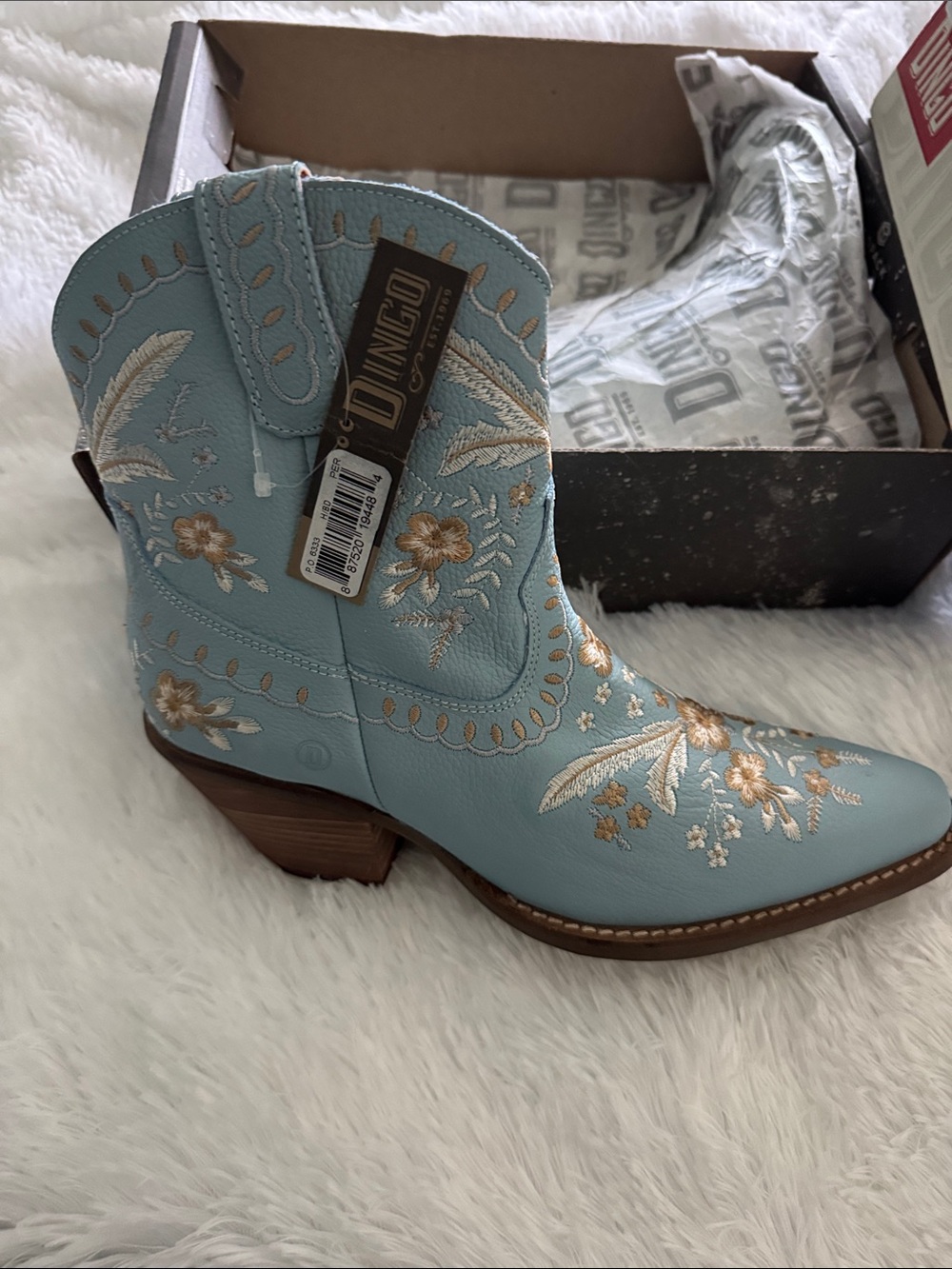 Dingo Ankle Western Boot with Embroidered design